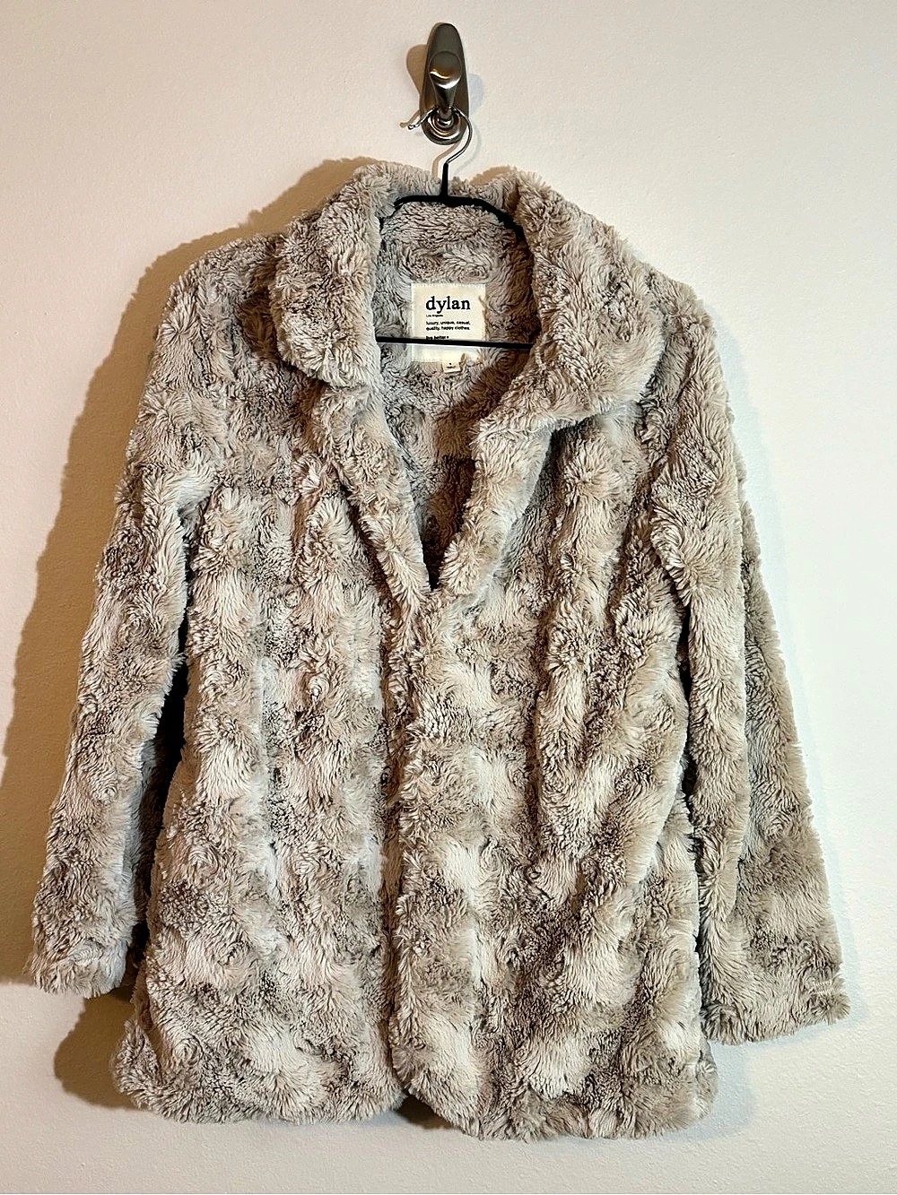 dylan Teddy Faux Fur Jacket Beige Size Small